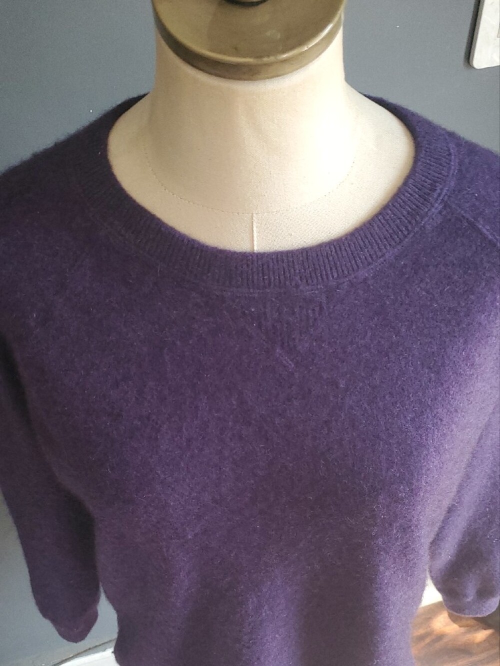 Kinross Purple 100% Cashmere Crewneck Sweater Suze XS - Picture 9 of 15